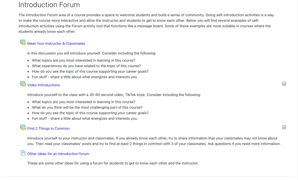 explanation of intro forum
